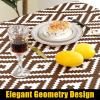 imageSmiry Rectangle Picnic Tablecloth Waterproof Elastic Fitted Table Covers for 6 Foot Tables Wipeable Flannel Backed Vinyl Tablecloths for Camping Indoor Outdoor Blue Leaves 30x72 InchesCoffee