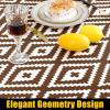 imageSmiry Rectangle Picnic Tablecloth Waterproof Elastic Fitted Table Covers for 6 Foot Tables Wipeable Flannel Backed Vinyl Tablecloths for Camping Indoor Outdoor Blue Leaves 30x72 InchesCoffee