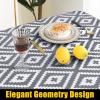 imageSmiry Rectangle Picnic Tablecloth Waterproof Elastic Fitted Table Covers for 6 Foot Tables Wipeable Flannel Backed Vinyl Tablecloths for Camping Indoor Outdoor Blue Leaves 30x72 InchesGrey