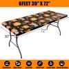 imageSmiry Rectangle Picnic Tablecloth Waterproof Elastic Fitted Table Covers for 6 Foot Tables Wipeable Flannel Backed Vinyl Tablecloths for Camping Indoor Outdoor Blue Leaves 30x72 InchesBlack  Yellow