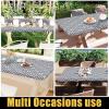 imageSmiry Rectangle Picnic Tablecloth Waterproof Elastic Fitted Table Covers for 6 Foot Tables Wipeable Flannel Backed Vinyl Tablecloths for Camping Indoor Outdoor Blue Leaves 30x72 InchesGrey