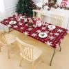 imageSmiry Rectangle Picnic Tablecloth Waterproof Elastic Fitted Table Covers for 6 Foot Tables Wipeable Flannel Backed Vinyl Tablecloths for Camping Indoor Outdoor Blue Leaves 30x72 InchesBlack  Red