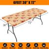 imageSmiry Rectangle Picnic Tablecloth Waterproof Elastic Fitted Table Covers for 6 Foot Tables Wipeable Flannel Backed Vinyl Tablecloths for Camping Indoor Outdoor Blue Leaves 30x72 InchesYellow