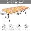 imageSmiry Rectangle Picnic Tablecloth Waterproof Elastic Fitted Table Covers for 6 Foot Tables Wipeable Flannel Backed Vinyl Tablecloths for Camping Indoor Outdoor Blue Leaves 30x72 InchesOrange