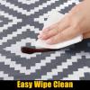 imageSmiry Rectangle Picnic Tablecloth Waterproof Elastic Fitted Table Covers for 6 Foot Tables Wipeable Flannel Backed Vinyl Tablecloths for Camping Indoor Outdoor Blue Leaves 30x72 InchesGrey