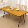 imageSmiry Rectangle Tablecloth Elastic Fitted Flannel Backed Vinyl Tablecloths for 6ft Folding Tables Waterproof Wipeable Table Covers for Indoor Outdoor Picnic and Camping Mustard Yellow 30quotx72quot