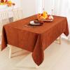 imageSmiry Rectangle Thanksgiving Tablecloth 60x84 Inch Fall Waterproof Damask Table Cloth Autumn Leaves Fabric Jacquard Table Covers for Harvest Parties and Holiday Dinner RustRust