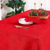 imageSmiry Rectangle Thanksgiving Tablecloth 60x84 Inch Fall Waterproof Damask Table Cloth Autumn Leaves Fabric Jacquard Table Covers for Harvest Parties and Holiday Dinner GoldRed