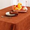imageSmiry Rectangle Thanksgiving Tablecloth 60x84 Inch Fall Waterproof Damask Table Cloth Autumn Leaves Fabric Jacquard Table Covers for Harvest Parties and Holiday Dinner GoldRust