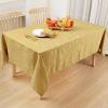 imageSmiry Rectangle Thanksgiving Tablecloth 60x84 Inch Fall Waterproof Damask Table Cloth Autumn Leaves Fabric Jacquard Table Covers for Harvest Parties and Holiday Dinner RustGold