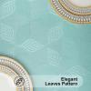 imageSmiry Rectangle Thanksgiving Tablecloth 60x84 Inch Fall Waterproof Damask Table Cloth Autumn Leaves Fabric Jacquard Table Covers for Harvest Parties and Holiday Dinner RustTurquoise