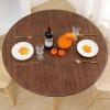 imageSmiry Round Picnic Tablecloth Waterproof Elastic Fitted Table Covers for 36quot  44quot Tables Wipeable Flannel Backed Vinyl Tablecloths for Camping Indoor Outdoor Brown