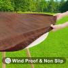imageSmiry Round Picnic Tablecloth Waterproof Elastic Fitted Table Covers for 36quot  44quot Tables Wipeable Flannel Backed Vinyl Tablecloths for Camping Indoor Outdoor Brown