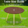 imageSmiry Round Picnic Tablecloth Waterproof Elastic Fitted Table Covers for 36quot  44quot Tables Wipeable Flannel Backed Vinyl Tablecloths for Camping Indoor Outdoor Brown