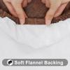 imageSmiry Round Picnic Tablecloth Waterproof Elastic Fitted Table Covers for 36quot  44quot Tables Wipeable Flannel Backed Vinyl Tablecloths for Camping Indoor Outdoor Brown