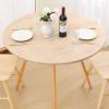 imageSmiry Round Picnic Tablecloth Waterproof Elastic Fitted Table Covers for 45quot  56quot Tables Wipeable Flannel Backed Vinyl Tablecloths for Camping Indoor Outdoor Beige