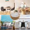 imageSmiry Round Plastic Table Cloth Waterproof Vinyl Tablecloth with Flannel Backing for Round Tables Wipeable Spillproof Tablecloths for Dining Camping Indoor and Outdoor 60quot Round BlackWhite