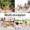 imageSmiry Round Plastic Table Cloth Waterproof Vinyl Tablecloth with Flannel Backing for Round Tables Wipeable Spillproof Tablecloths for Dining Camping Indoor and Outdoor 60quot Round BlackWhite