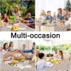 imageSmiry Round Plastic Table Cloth Waterproof Vinyl Tablecloth with Flannel Backing for Round Tables Wipeable Spillproof Tablecloths for Dining Camping Indoor and Outdoor 60quot Round BlackKhaki