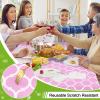 imageSmiry Round Plastic Table Cloth Waterproof Vinyl Tablecloth with Flannel Backing for Round Tables Wipeable Spillproof Tablecloths for Dining Camping Indoor and Outdoor 60quot Round BlackPink
