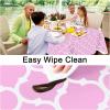 imageSmiry Round Plastic Table Cloth Waterproof Vinyl Tablecloth with Flannel Backing for Round Tables Wipeable Spillproof Tablecloths for Dining Camping Indoor and Outdoor 60quot Round BlackPink