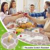 imageSmiry Round Plastic Table Cloth Waterproof Vinyl Tablecloth with Flannel Backing for Round Tables Wipeable Spillproof Tablecloths for Dining Camping Indoor and Outdoor 60quot Round BlackKhaki