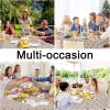 imageSmiry Round Plastic Table Cloth Waterproof Vinyl Tablecloth with Flannel Backing for Round Tables Wipeable Spillproof Tablecloths for Dining Camping Indoor and Outdoor 60quot Round BlackKhaki