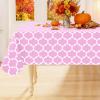 imageSmiry Round Plastic Table Cloth Waterproof Vinyl Tablecloth with Flannel Backing for Round Tables Wipeable Spillproof Tablecloths for Dining Camping Indoor and Outdoor 60quot Round BlackPink