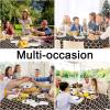 imageSmiry Round Plastic Table Cloth Waterproof Vinyl Tablecloth with Flannel Backing for Round Tables Wipeable Spillproof Tablecloths for Dining Camping Indoor and Outdoor 60quot Round BlackCoffee