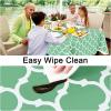imageSmiry Round Plastic Table Cloth Waterproof Vinyl Tablecloth with Flannel Backing for Round Tables Wipeable Spillproof Tablecloths for Dining Camping Indoor and Outdoor 60quot Round BlackSage Green