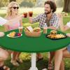 imageSmiry Round Spandex Tablecloth Elastic Fitted Washable Tablecloths for 36quot44quot Tables Waterpoof Stretch Picnic Table Cover for Dining Indoor and Outdoor BlueEmerald Green