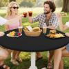 imageSmiry Round Spandex Tablecloth Elastic Fitted Washable Tablecloths for 36quot44quot Tables Waterpoof Stretch Picnic Table Cover for Dining Indoor and Outdoor BlueBlack