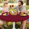 imageSmiry Round Spandex Tablecloth Elastic Fitted Washable Tablecloths for 36quot44quot Tables Waterpoof Stretch Picnic Table Cover for Dining Indoor and Outdoor BlueWine Red
