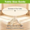 imageSmiry Round Spandex Tablecloth Elastic Fitted Washable Tablecloths for 36quot44quot Tables Waterpoof Stretch Picnic Table Cover for Dining Indoor and Outdoor BlueBeige