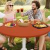 imageSmiry Round Spandex Tablecloth Elastic Fitted Washable Tablecloths for 36quot44quot Tables Waterpoof Stretch Picnic Table Cover for Dining Indoor and Outdoor BlueRust