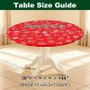 imageSmiry Round Spandex Tablecloth Elastic Fitted Washable Tablecloths for 36quot44quot Tables Waterpoof Stretch Picnic Table Cover for Dining Indoor and Outdoor BlueChristmas Red