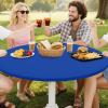 imageSmiry Round Spandex Tablecloth Elastic Fitted Washable Tablecloths for 36quot44quot Tables Waterpoof Stretch Picnic Table Cover for Dining Indoor and Outdoor BlueBlue