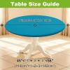 imageSmiry Round Spandex Tablecloth Elastic Fitted Washable Tablecloths for 36quot44quot Tables Waterpoof Stretch Picnic Table Cover for Dining Indoor and Outdoor BlueTurquoise