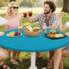 imageSmiry Round Spandex Tablecloth Elastic Fitted Washable Tablecloths for 36quot44quot Tables Waterpoof Stretch Picnic Table Cover for Dining Indoor and Outdoor BlueTurquoise