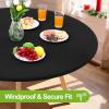 imageSmiry Round Spandex Tablecloth Elastic Fitted Washable Tablecloths for 36quot44quot Tables Waterpoof Stretch Picnic Table Cover for Dining Indoor and Outdoor BlueBlack