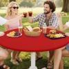 imageSmiry Round Spandex Tablecloth Elastic Fitted Washable Tablecloths for 36quot44quot Tables Waterpoof Stretch Picnic Table Cover for Dining Indoor and Outdoor BlueRed