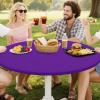 imageSmiry Round Spandex Tablecloth Elastic Fitted Washable Tablecloths for 36quot44quot Tables Waterpoof Stretch Picnic Table Cover for Dining Indoor and Outdoor BluePurple