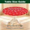 imageSmiry Round Spandex Tablecloth Elastic Fitted Washable Tablecloths for 36quot44quot Tables Waterpoof Stretch Picnic Table Cover for Dining Indoor and Outdoor BlueChristmas Red