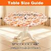 imageSmiry Round Spandex Tablecloth Elastic Fitted Washable Tablecloths for 36quot44quot Tables Waterpoof Stretch Picnic Table Cover for Dining Indoor and Outdoor BlueGold