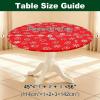 imageSmiry Round Spandex Tablecloth Elastic Fitted Washable Tablecloths for 36quot44quot Tables Waterpoof Stretch Picnic Table Cover for Dining Indoor and Outdoor BlueChristmas Red