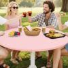 imageSmiry Round Spandex Tablecloth Elastic Fitted Washable Tablecloths for 36quot44quot Tables Waterpoof Stretch Picnic Table Cover for Dining Indoor and Outdoor BluePink