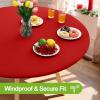 imageSmiry Round Spandex Tablecloth Elastic Fitted Washable Tablecloths for 36quot44quot Tables Waterpoof Stretch Picnic Table Cover for Dining Indoor and Outdoor BlueRed
