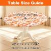 imageSmiry Round Spandex Tablecloth Elastic Fitted Washable Tablecloths for 36quot44quot Tables Waterpoof Stretch Picnic Table Cover for Dining Indoor and Outdoor BlueGold