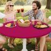imageSmiry Round Spandex Tablecloth Elastic Fitted Washable Tablecloths for 36quot44quot Tables Waterpoof Stretch Picnic Table Cover for Dining Indoor and Outdoor BlueFuchsia