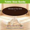 imageSmiry Round Spandex Tablecloth Elastic Fitted Washable Tablecloths for 36quot44quot Tables Waterpoof Stretch Picnic Table Cover for Dining Indoor and Outdoor BlueCoffee